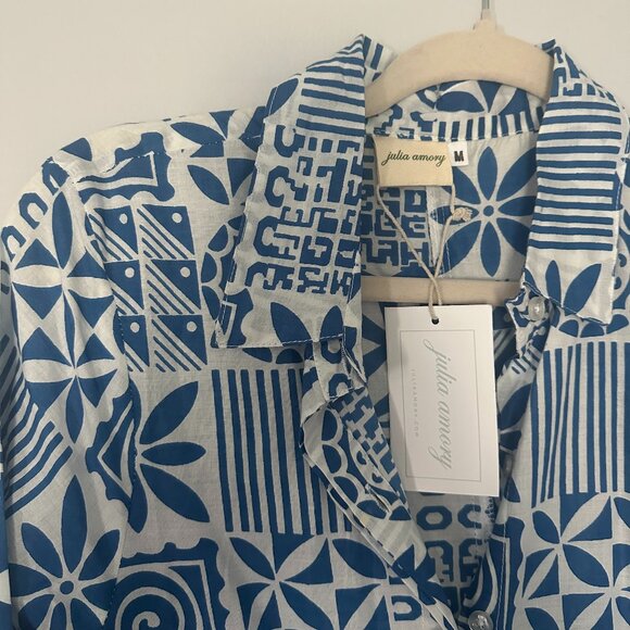 Julia Amory Dresses & Skirts - Julia Amory - The JA Shirt Dress - Blue / White Batik Patchwork